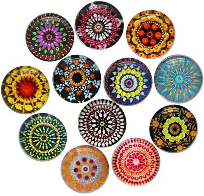 품질  Factory Customized High Quality Crystal Glass Refrigerator Magnet Fridge Sticker Customized Mandala Holiday Gift Decorate Home 공장